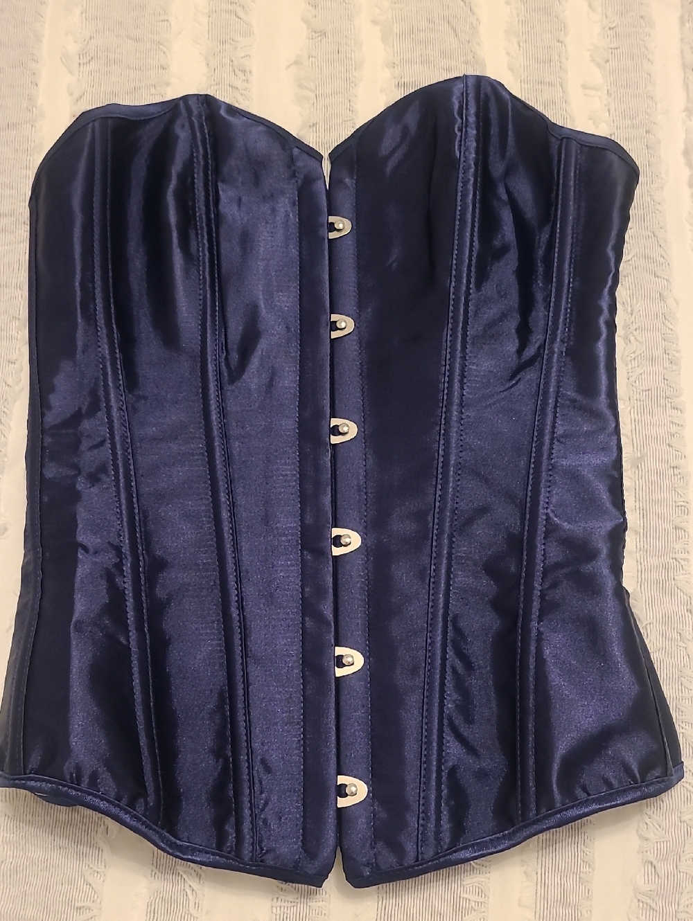 Satin Navy Blue Corset Top